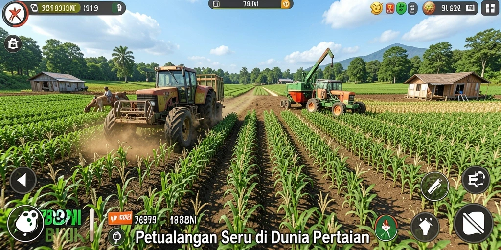 Tampilan gameplay <strong>789BNI</strong> dengan aktivitas bertani yang seru.
