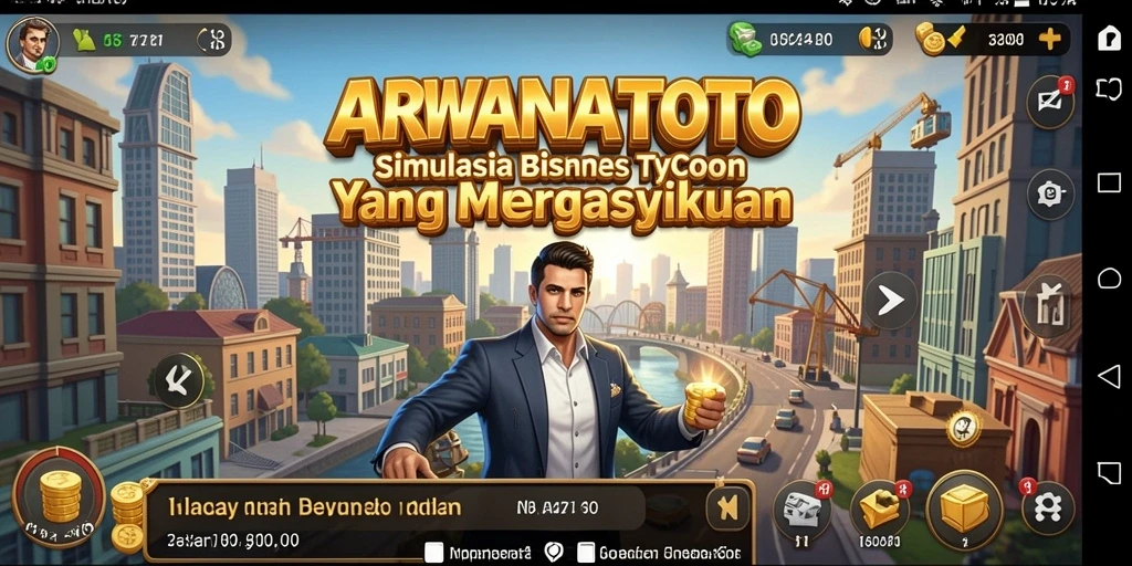 Gameplay Tycoon ARWANATOTO yang seru dan penuh strategi.