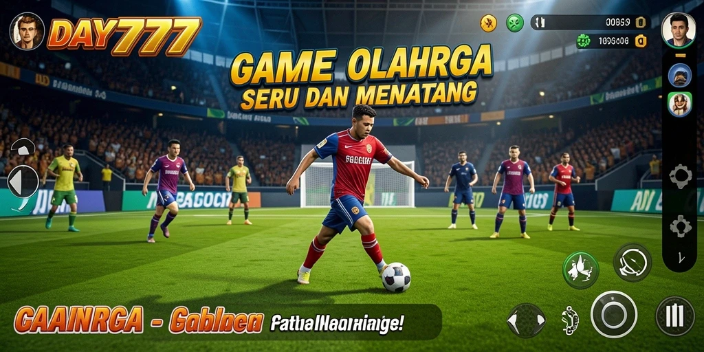 Gameplay DAY777 yang menampilkan aksi olahraga yang seru dan dinamis.