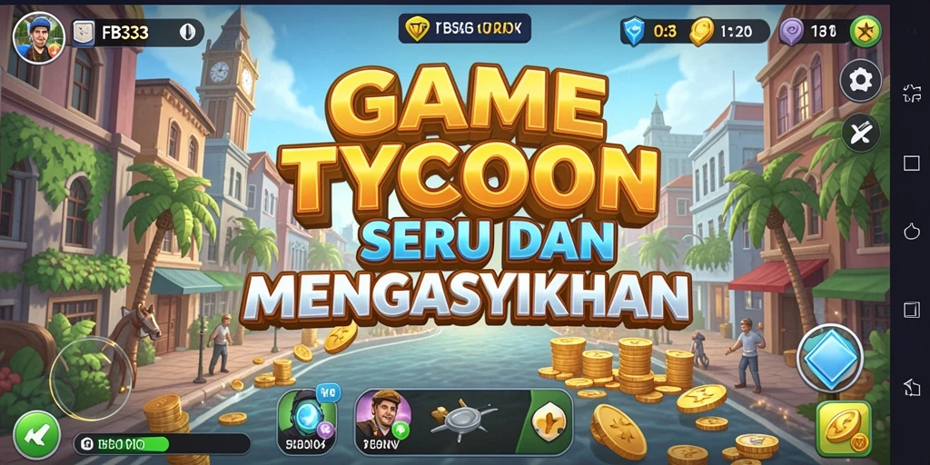 Screenshot menunjukkan gameplay FB333 yang menampilkan manajemen bisnis yang dinamis.