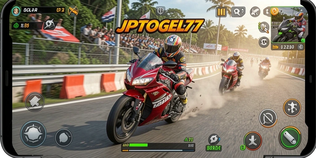 Gameplay seru JPTOGEL77 dengan aksi balap motor yang mendebarkan.