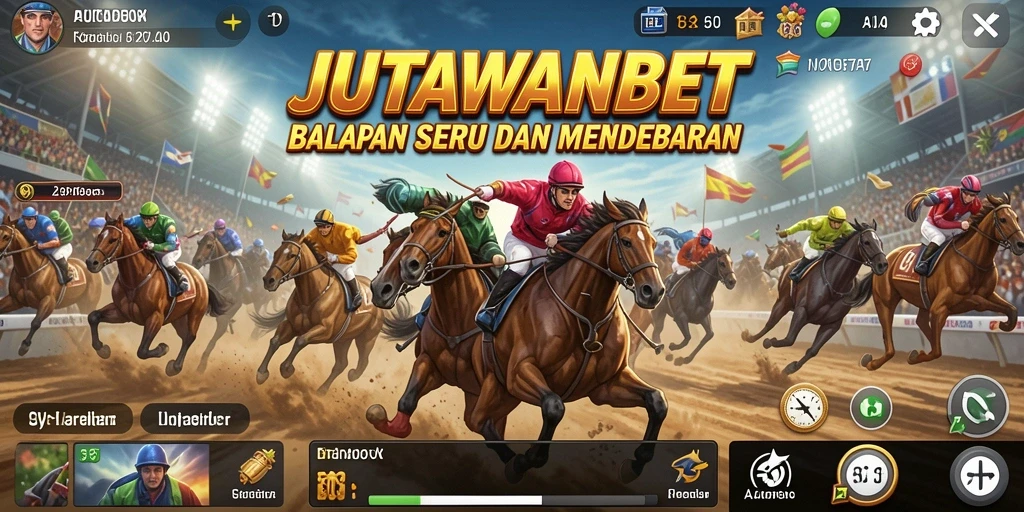 Screenshot gameplay JUTAWANBET yang menunjukkan balapan seru.