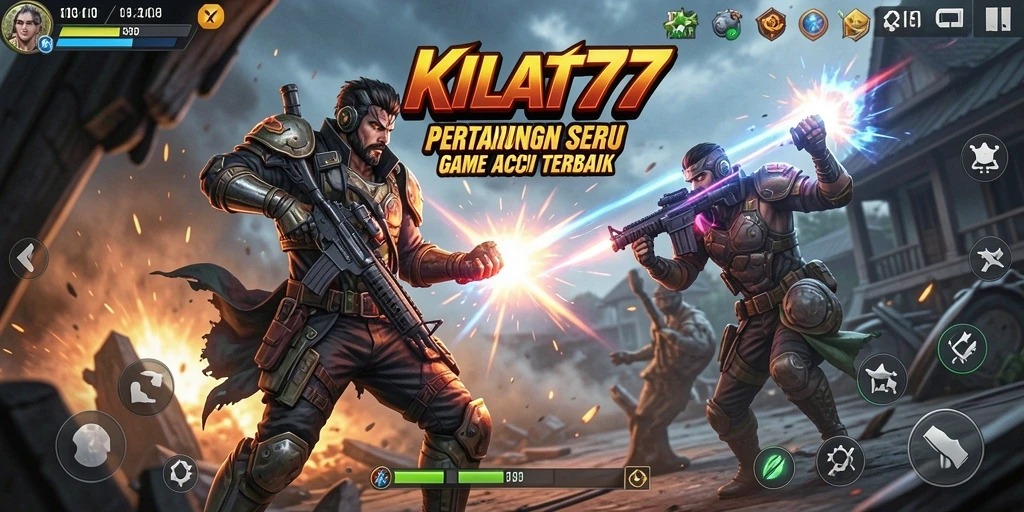 Tampilan gameplay KILAT77 yang memukau dengan pertarungan aksi cepat.
