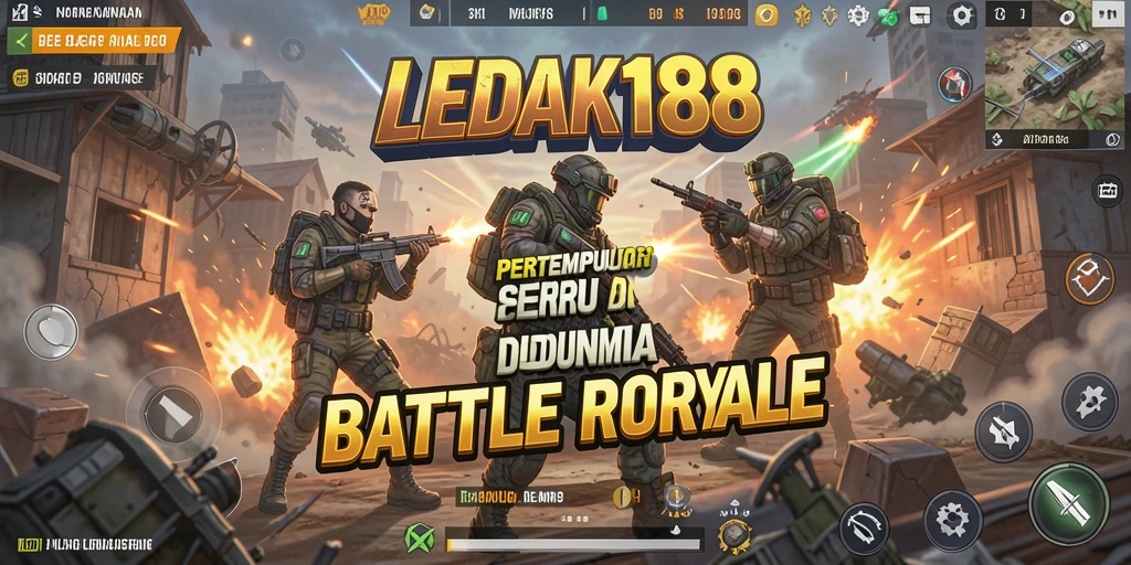 Screenshot gameplay LEDAK188 menampilkan aksi pertempuran yang mendebarkan.