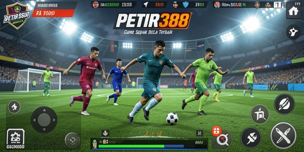 Tangkapan layar menunjukkan aksi permainan sepak bola yang menegangkan.
