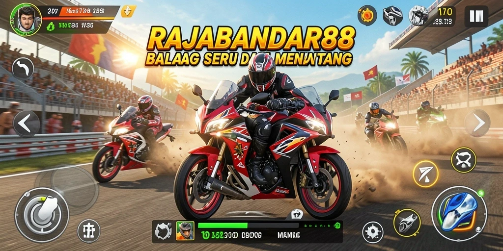 Gameplay seru dalam balapan motor RAJABANDAR88.