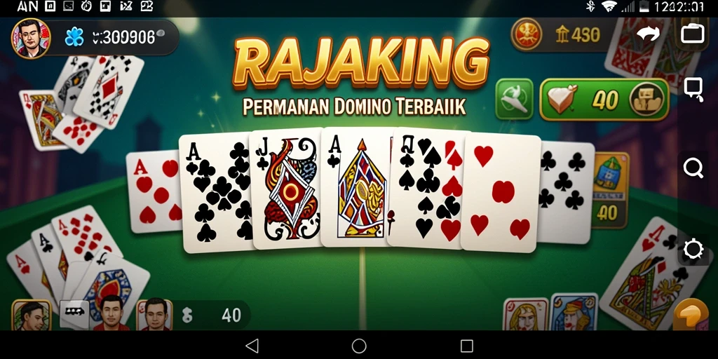 Tampilan gameplay seru dalam permainan Domino RAJAKING.