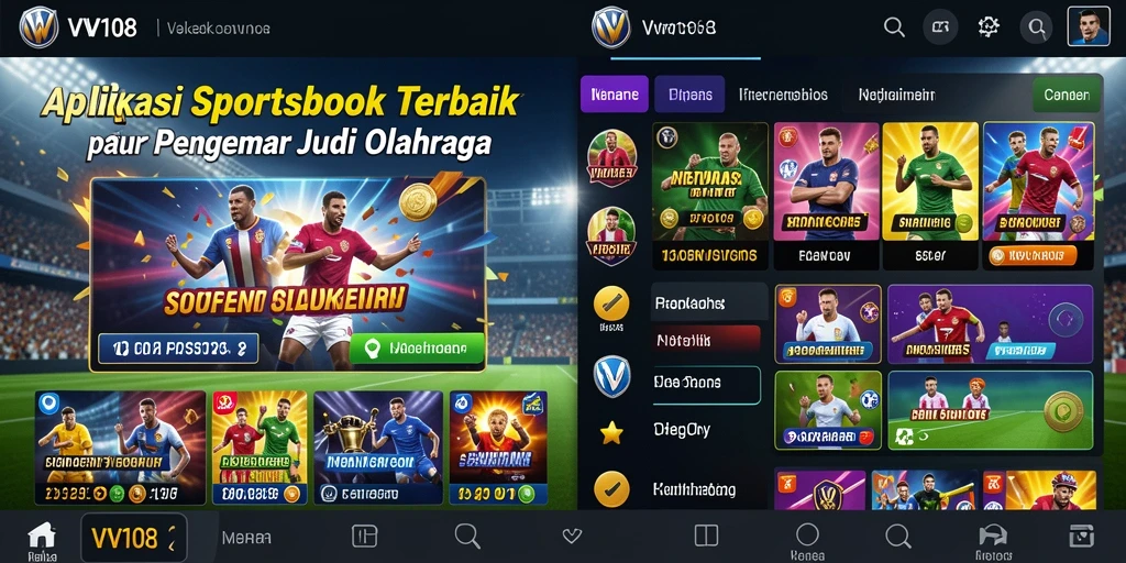 Tampilan screenshot utama mengilustrasikan gameplay taruhan olahraga yang menarik.